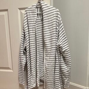 Olivia Sky Black and White Striped Cardigan